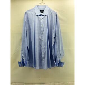 Kenneth Cole Men's XL Blue Button Down Cuff Link Shirt